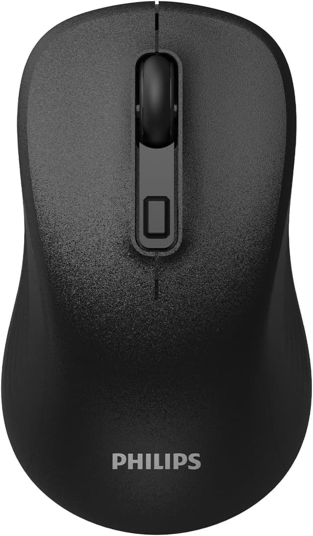 ماوس بیسیم PHILIPS، 2.4 GHz، Bluetooth 3.0/5.2، 800/1200/1600 DPI، 5 کلید، کلیک بیصدا، مشکی مدل SPK7538 ماوس بیسیم PHILIPS، 2.4 GHz، Bluetooth 3.0/5.2، 800/1200/1600 DPI، 5 کلید، کلیک بیصدا، مشکی مدل SPK7538