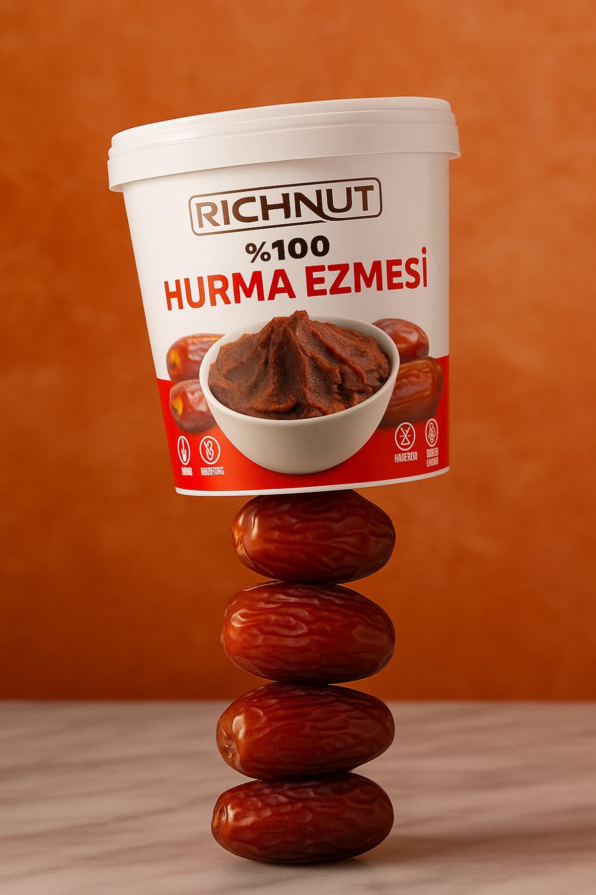 خمیر خرمای طبیعی RİCHNUT بدون افزودنی، پوره 100% خرما 1 Kg خمیر خرمای طبیعی RİCHNUT بدون افزودنی، پوره 100% خرما 1 Kg