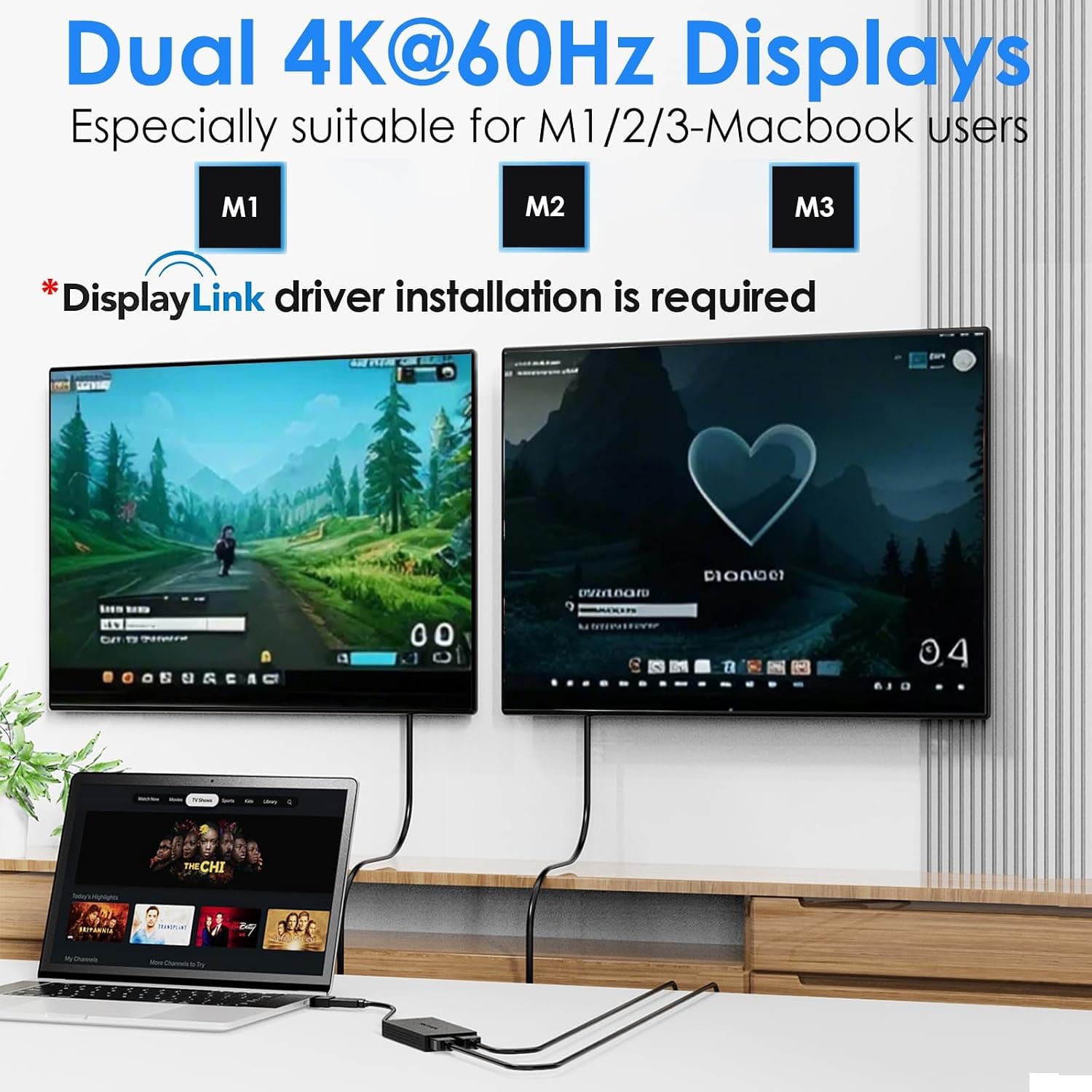 مبدل WAVLINK USB 3.0 A/C به دو HDMI Displaylink با خروجی 4K 60Hz برای دو نمایشگر مبدل WAVLINK USB 3.0 A/C به دو HDMI Displaylink با خروجی 4K 60Hz برای دو نمایشگر