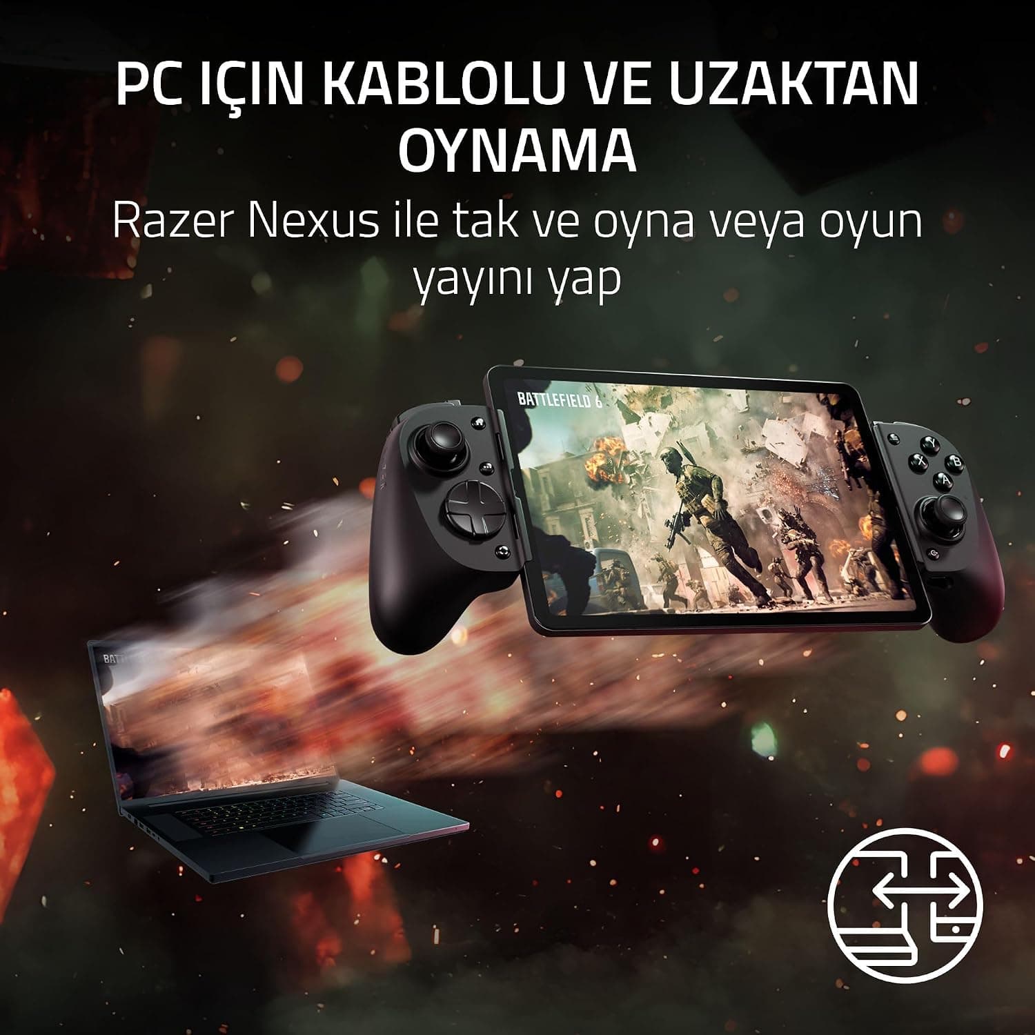دسته بازی موبایل برای iPhone، گوشیهای هوشمند Android و تبلتهای 8 اینچی Razer Kishi V3 Pro، USB-C، جویاستیک ضدلغزش، مشکی دسته بازی موبایل برای iPhone، گوشیهای هوشمند Android و تبلتهای 8 اینچی Razer Kishi V3 Pro، USB-C، جویاستیک ضدلغزش، مشکی