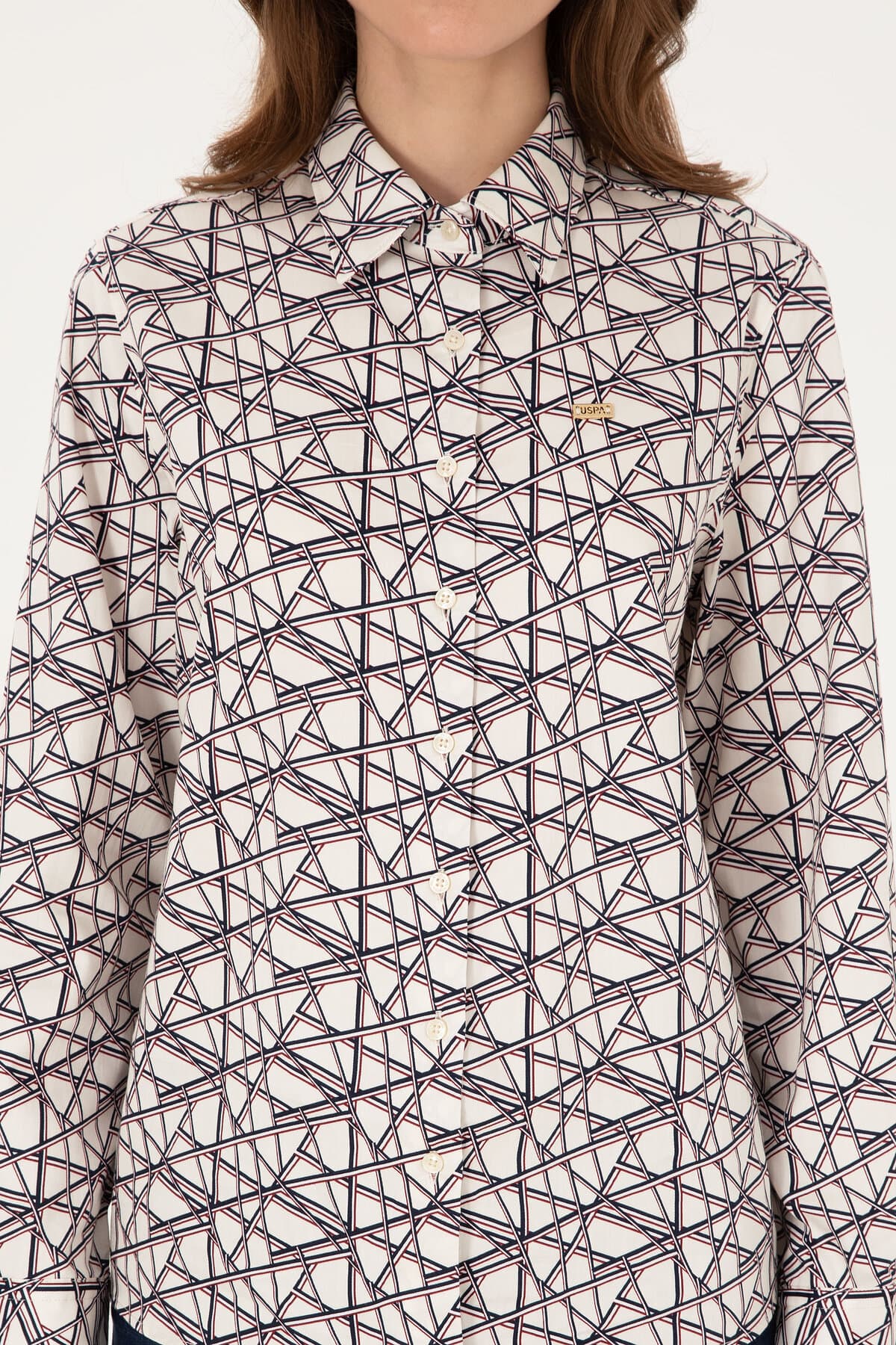 پیراهن زنانه U.S. Polo Assn. کرم آستین بلند مدل 50316376-VR256 پیراهن زنانه U.S. Polo Assn. کرم آستین بلند مدل 50316376-VR256