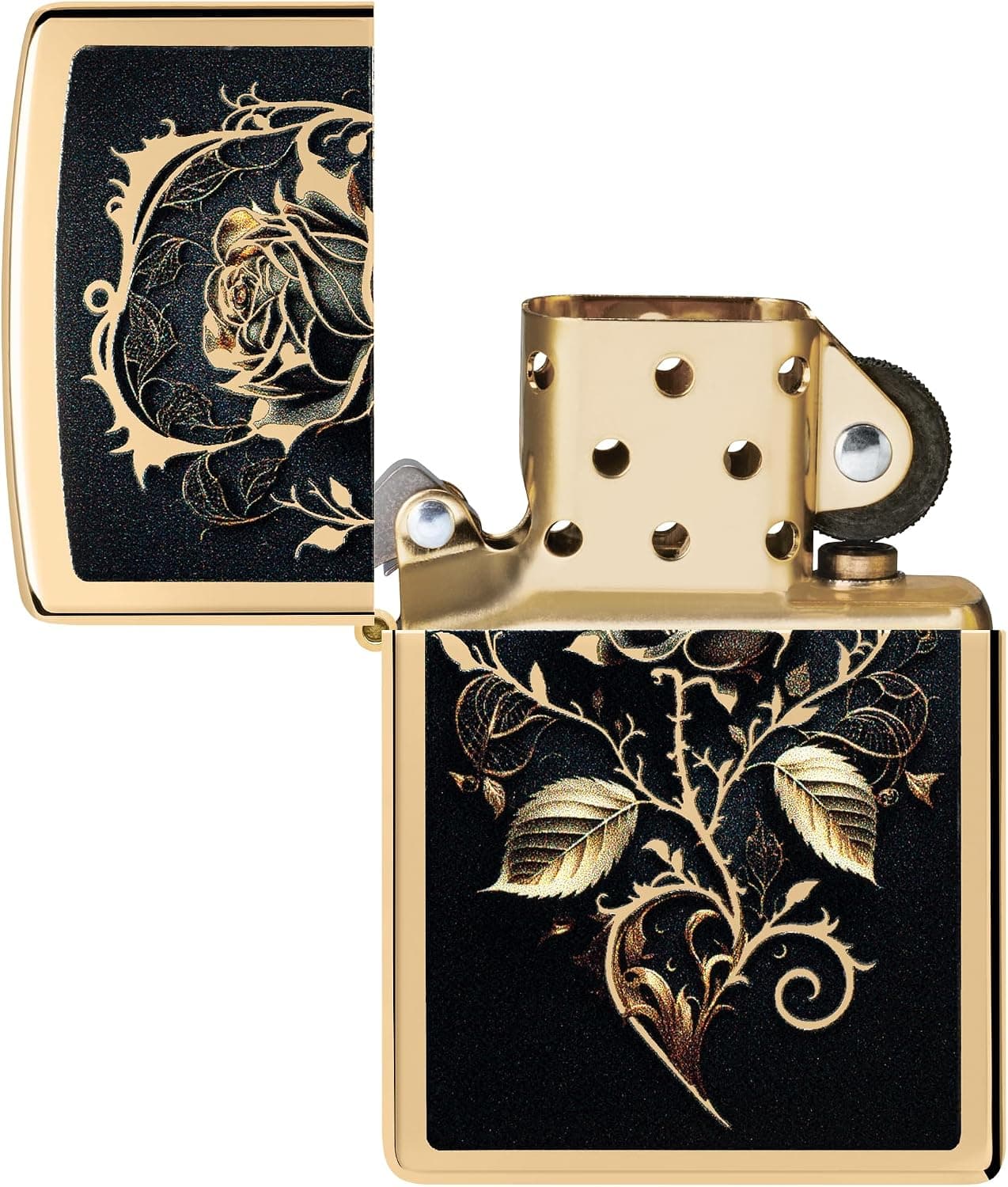 فندک Zippo ضدباد قابل پرشدن برنجی رز طلایی با جعبه هدیه فندک Zippo ضدباد قابل پرشدن برنجی رز طلایی با جعبه هدیه