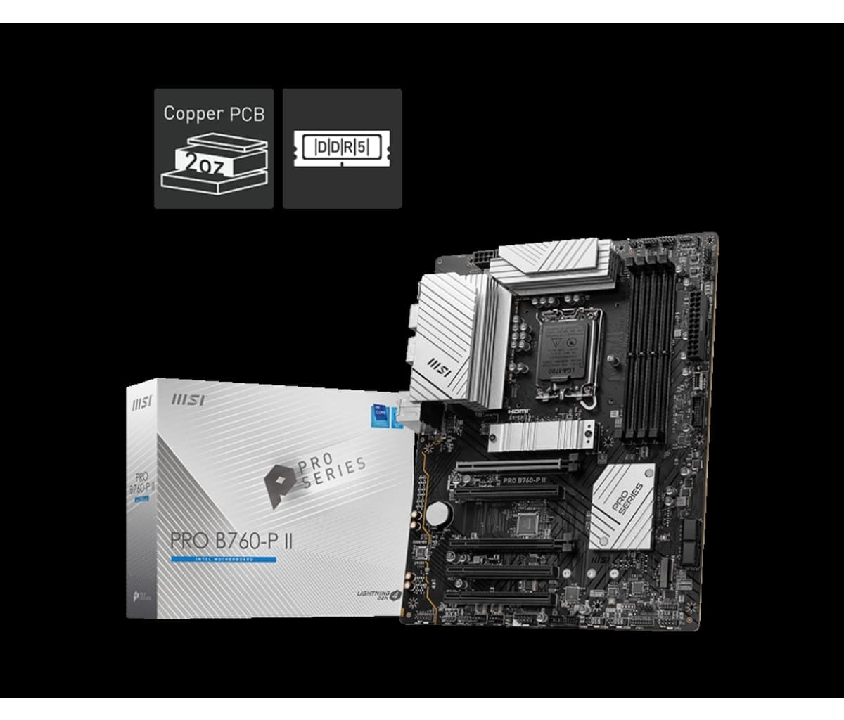 مادربرد MSI مدل PRO B760-P II سوکت 1700 DDR5 ATX مادربرد MSI مدل PRO B760-P II سوکت 1700 DDR5 ATX