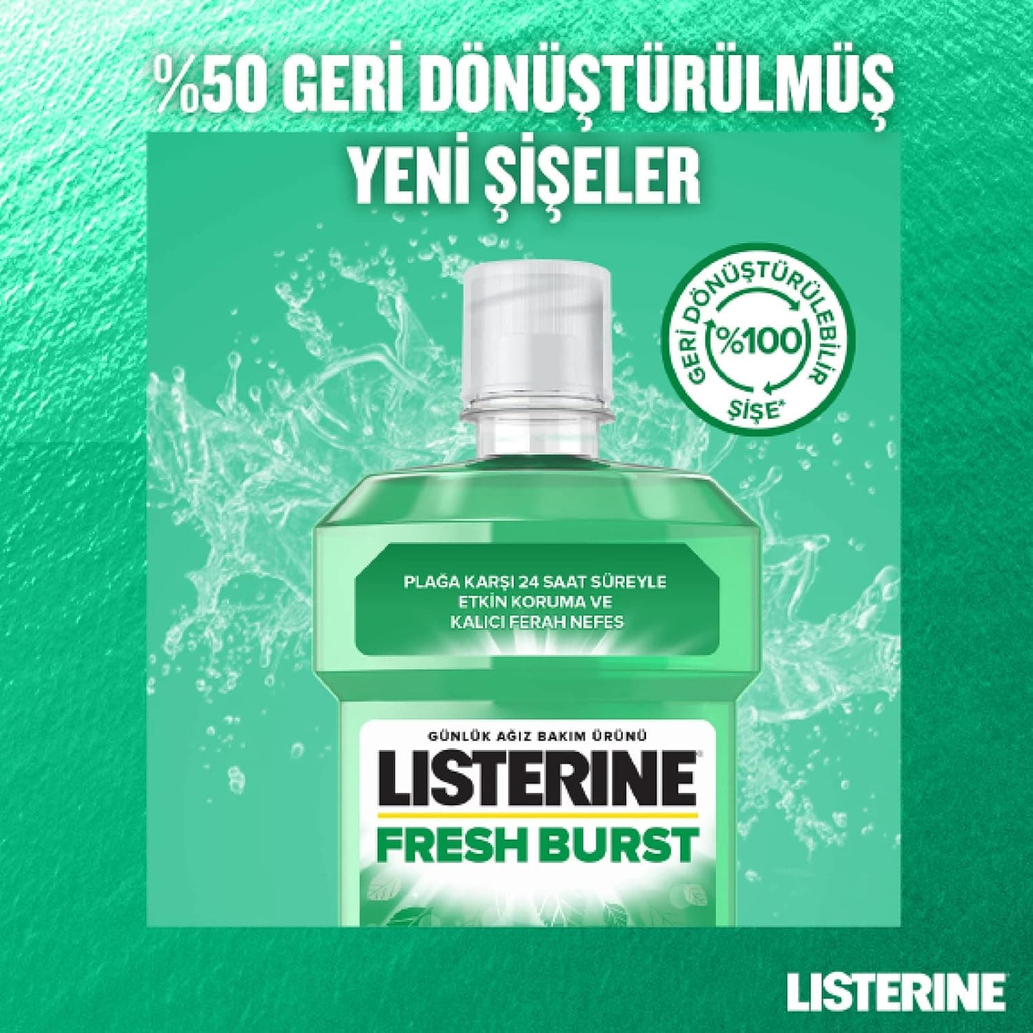 محصول مراقبت از دهان Listerine Fresh Burst با فرمول ضدباکتری مقابلهکننده با تشکیل پلاک 250ml محصول مراقبت از دهان Listerine Fresh Burst با فرمول ضدباکتری مقابلهکننده با تشکیل پلاک 250ml
