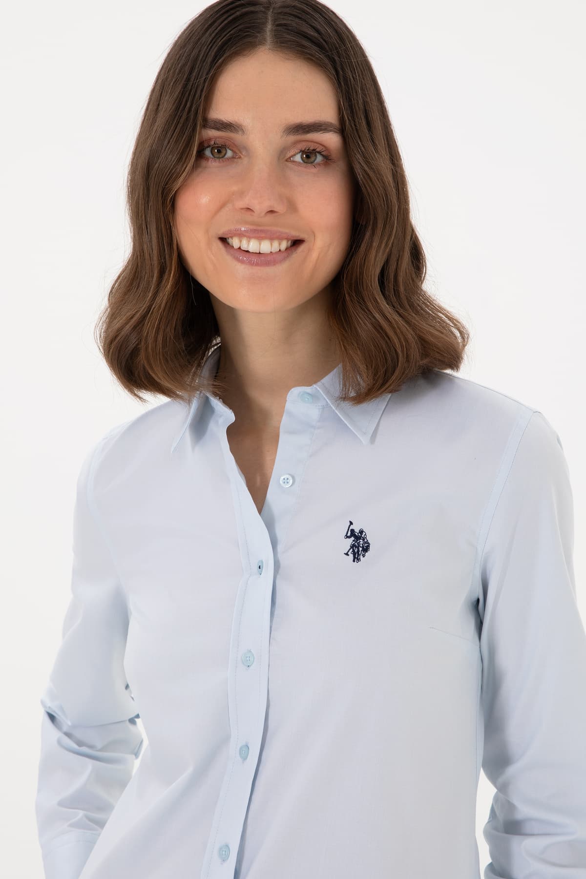 پیراهن زنانه U.S. Polo Assn. آبی روشن آستین بلند بیسیک مدل 50298113-VR003 پیراهن زنانه U.S. Polo Assn. آبی روشن آستین بلند بیسیک مدل 50298113-VR003