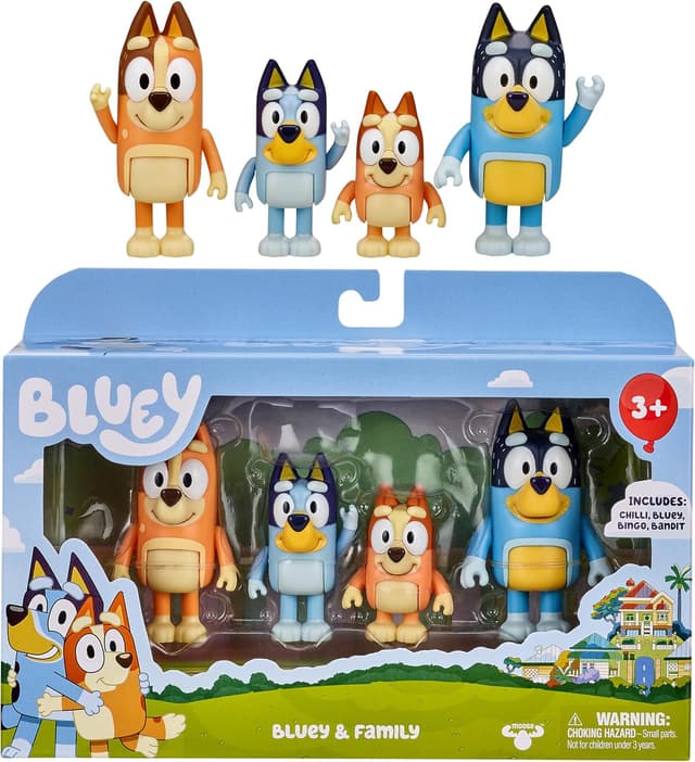فیگورهای خانواده BLUEY بسته ۴ عددی در اندازه 2.5 و 3 اینچ رنگارنگ فیگورهای خانواده BLUEY بسته ۴ عددی در اندازه 2.5 و 3 اینچ رنگارنگ