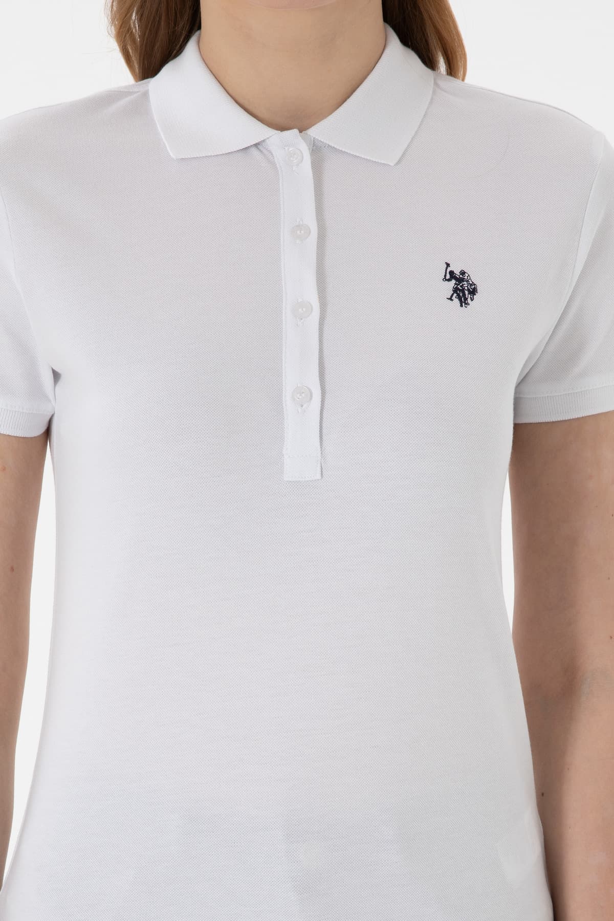 تیشرت زنانه U.S. Polo Assn. سفید یقه پولو ساده مدل 50300830-VR013 تیشرت زنانه U.S. Polo Assn. سفید یقه پولو ساده مدل 50300830-VR013