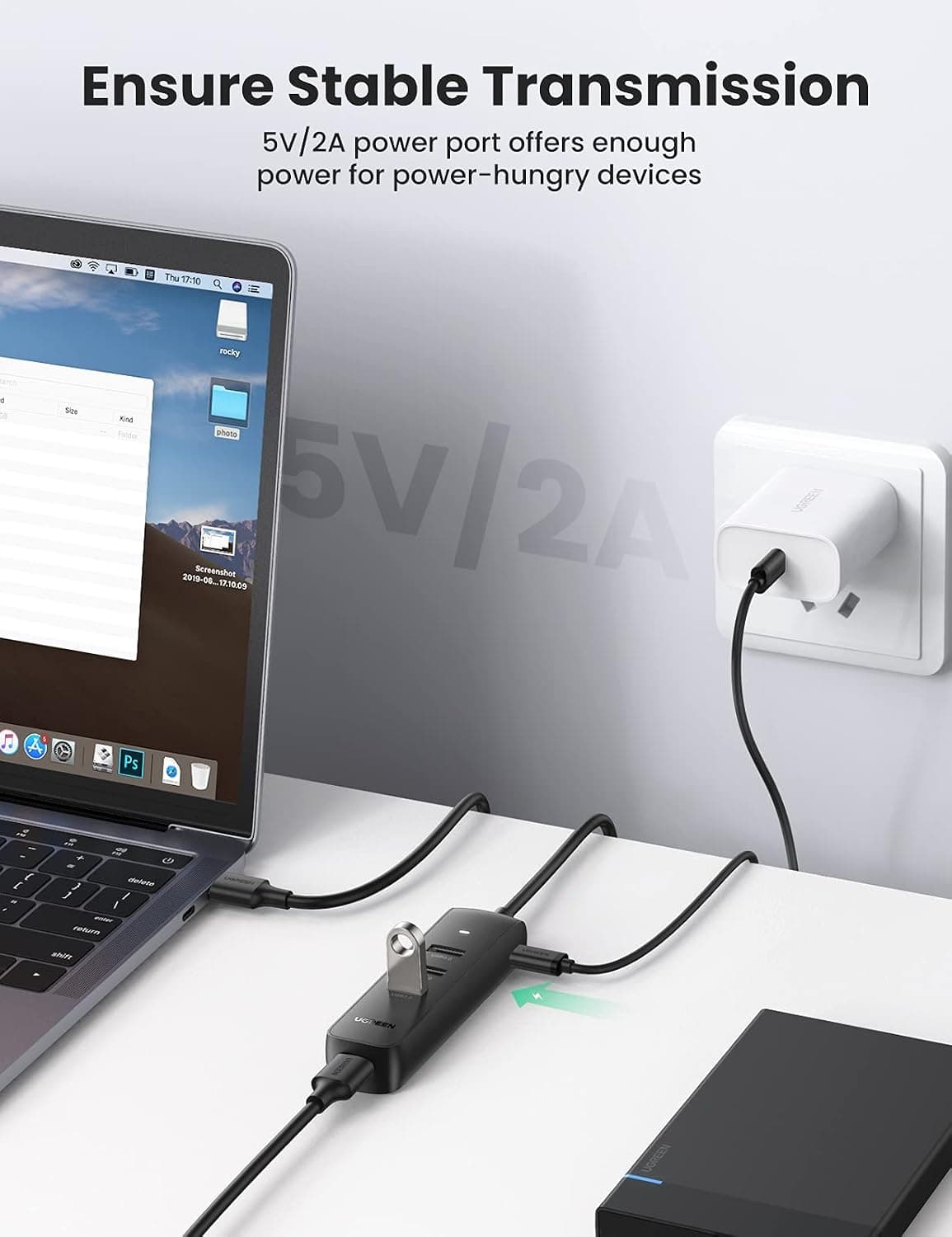 هاب USB UGREEN با 4 پورت USB 3.0 فوقباریک هاب USB UGREEN با 4 پورت USB 3.0 فوقباریک