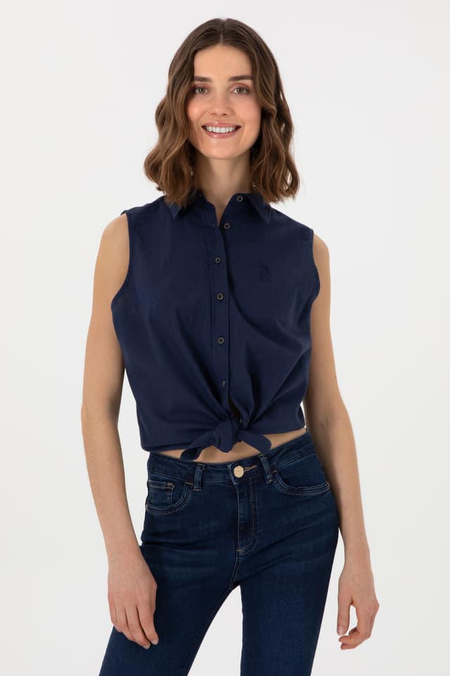 پیراهن زنانه U.S. Polo Assn. سرمهای آستین کوتاه مخلوط کتان مدل 50298111-VR033 پیراهن زنانه U.S. Polo Assn. سرمهای آستین کوتاه مخلوط کتان مدل 50298111-VR033