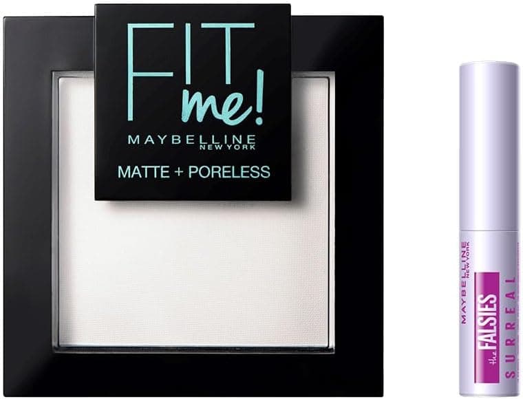 ست آرایشی Maybelline پودر Fit Me Matte+Poreless مدل 90 شفاف و ماسکارا Mini Falsies Surreal 4.7 ml ست آرایشی Maybelline پودر Fit Me Matte+Poreless مدل 90 شفاف و ماسکارا Mini Falsies Surreal 4.7 ml