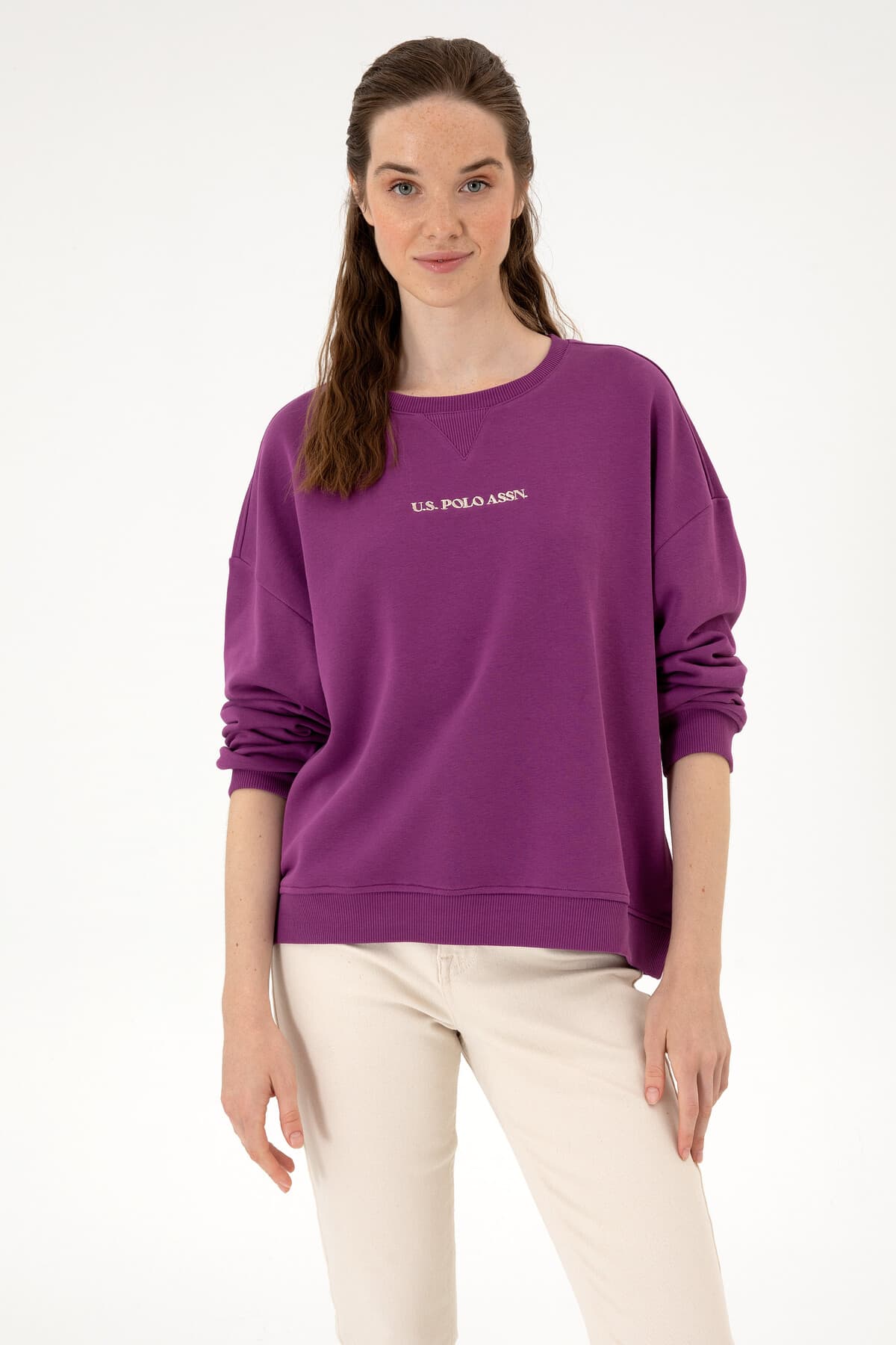 سوئیشرت زنانه U.S. Polo Assn. یقه گرد بنفش مدل 50313562-VR037 سوئیشرت زنانه U.S. Polo Assn. یقه گرد بنفش مدل 50313562-VR037