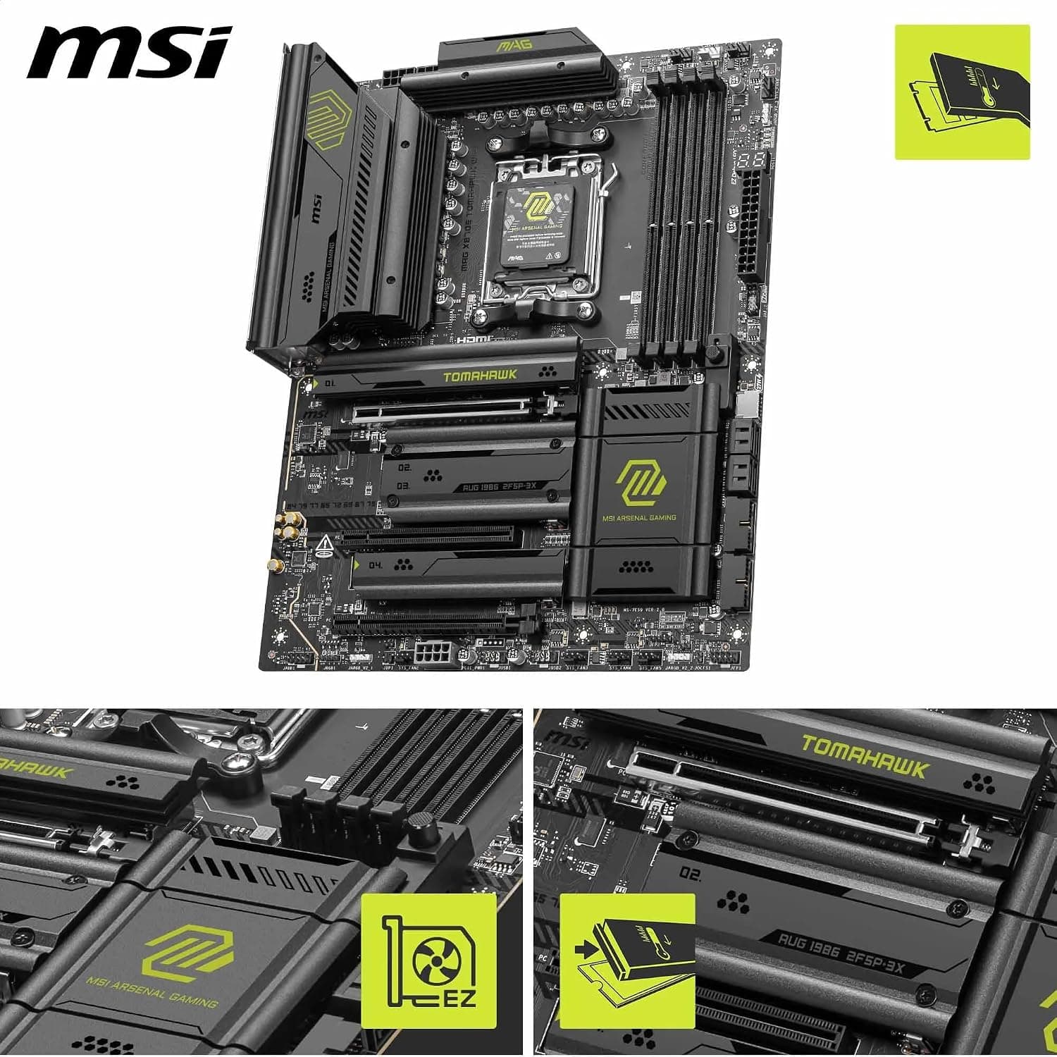مادربرد MSI ATX سوکت AM5 مدل MAG X870E TOMAHAWK WIFI مادربرد MSI ATX سوکت AM5 مدل MAG X870E TOMAHAWK WIFI