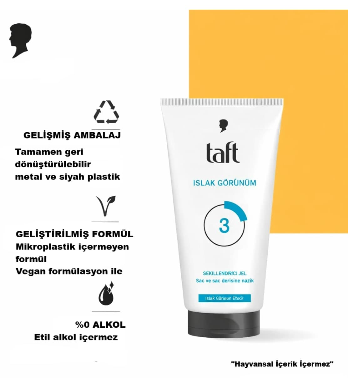 ژل مو Taft با ظاهر خیس No:3 150 ml ژل مو Taft با ظاهر خیس No:3 150 ml