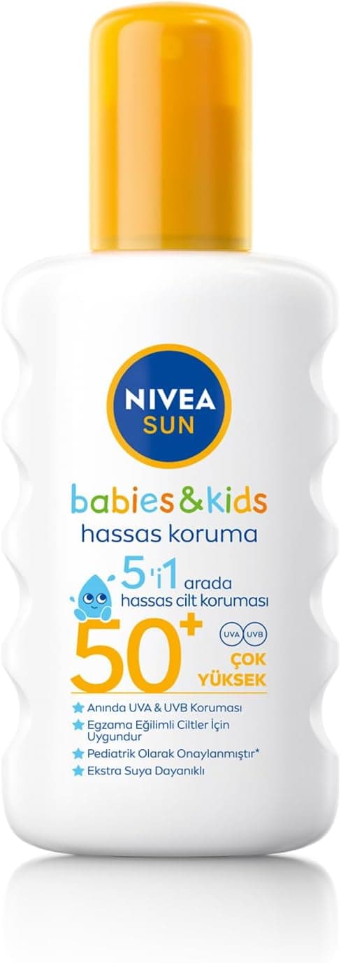 اسپری ضدآفتاب کودک و نوزاد NIVEA SPF50+ پوست حساس بدون عطر 200ml اسپری ضدآفتاب کودک و نوزاد NIVEA SPF50+ پوست حساس بدون عطر 200ml