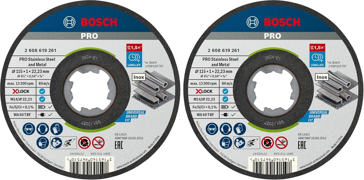 دیسک برش مستقیم BOSCH Professional بسته 10 عددی INOX 115 mm مدل 2608619266 دیسک برش مستقیم BOSCH Professional بسته 10 عددی INOX 115 mm مدل 2608619266