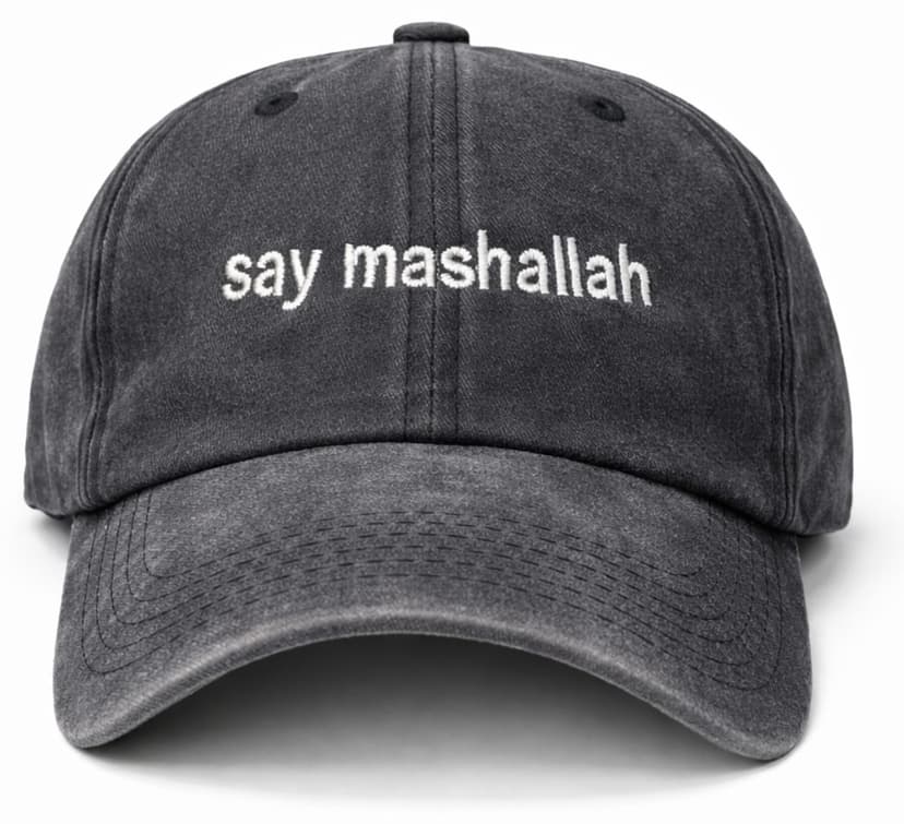 کلاه کپ مردانه CAP BROS گلدوزیشده سایشی مدل SAY MASHALLAH کلاه کپ مردانه CAP BROS گلدوزیشده سایشی مدل SAY MASHALLAH