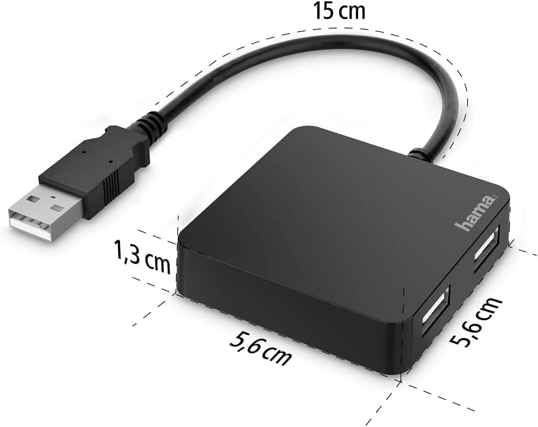 هاب USB Hama مشکی 4 پورت USB 2.0 480 Gbps مدل 00200121 هاب USB Hama مشکی 4 پورت USB 2.0 480 Gbps مدل 00200121
