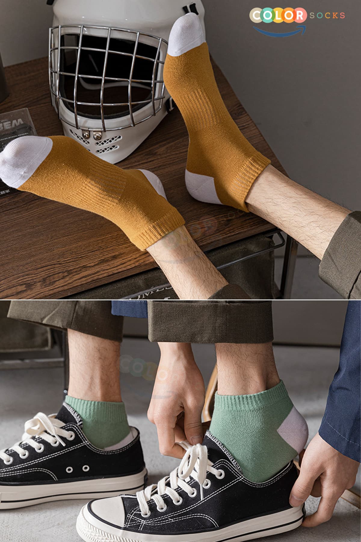 جوراب مردانه Color Socks ورزشی تابستانی تنفسپذیر 8 جفت جوراب مردانه Color Socks ورزشی تابستانی تنفسپذیر 8 جفت