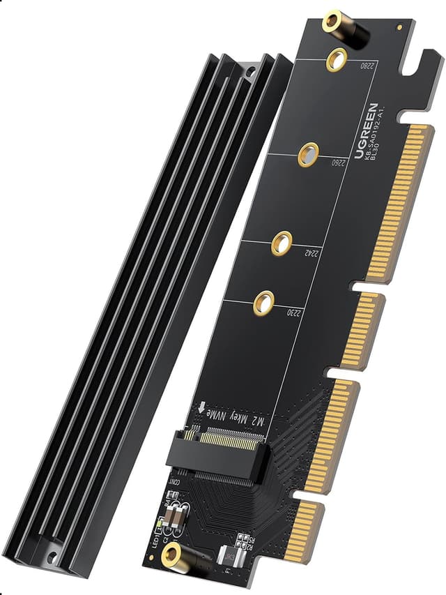 مبدل SSD NVMe M.2 سازگار با PCIe 4.0 x4 x8 x16 برند UGREEN با سرعت 64Gbps مبدل SSD NVMe M.2 سازگار با PCIe 4.0 x4 x8 x16 برند UGREEN با سرعت 64Gbps