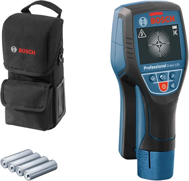 دستگاه دیواریاب Bosch Professional مدل D-tect 120 با تشخیص کابلهای برقدار و بدون برق، فلز و لوله پلاستیکی دستگاه دیواریاب Bosch Professional مدل D-tect 120 با تشخیص کابلهای برقدار و بدون برق، فلز و لوله پلاستیکی