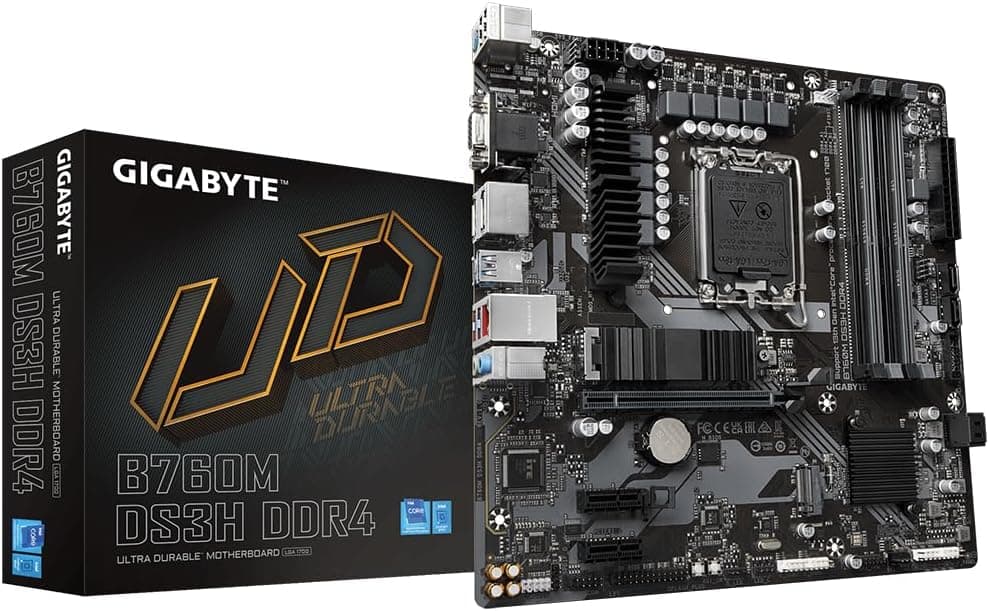 مادربرد GIGABYTE مدل B760 DS3H با سوکت LGA1700 و حافظه DDR4 ATX مادربرد GIGABYTE مدل B760 DS3H با سوکت LGA1700 و حافظه DDR4 ATX