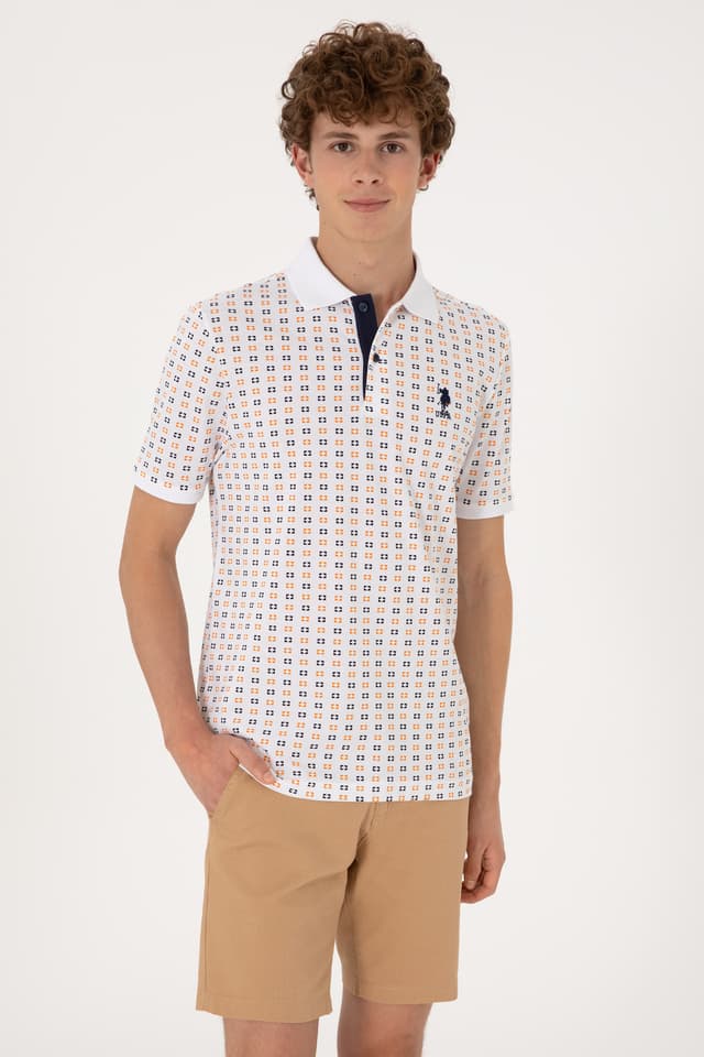 تیشرت مردانه U.S. Polo Assn. فیت معمولی سفید یقه پولو طرحدار مدل 50306806-VR013 تیشرت مردانه U.S. Polo Assn. فیت معمولی سفید یقه پولو طرحدار مدل 50306806-VR013