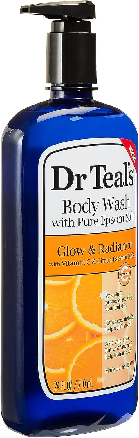 شوینده بدن Dr Teal's حاوی نمک اپسوم، ویتامین C و روغنهای مرکبات 710 ml شوینده بدن Dr Teal's حاوی نمک اپسوم، ویتامین C و روغنهای مرکبات 710 ml