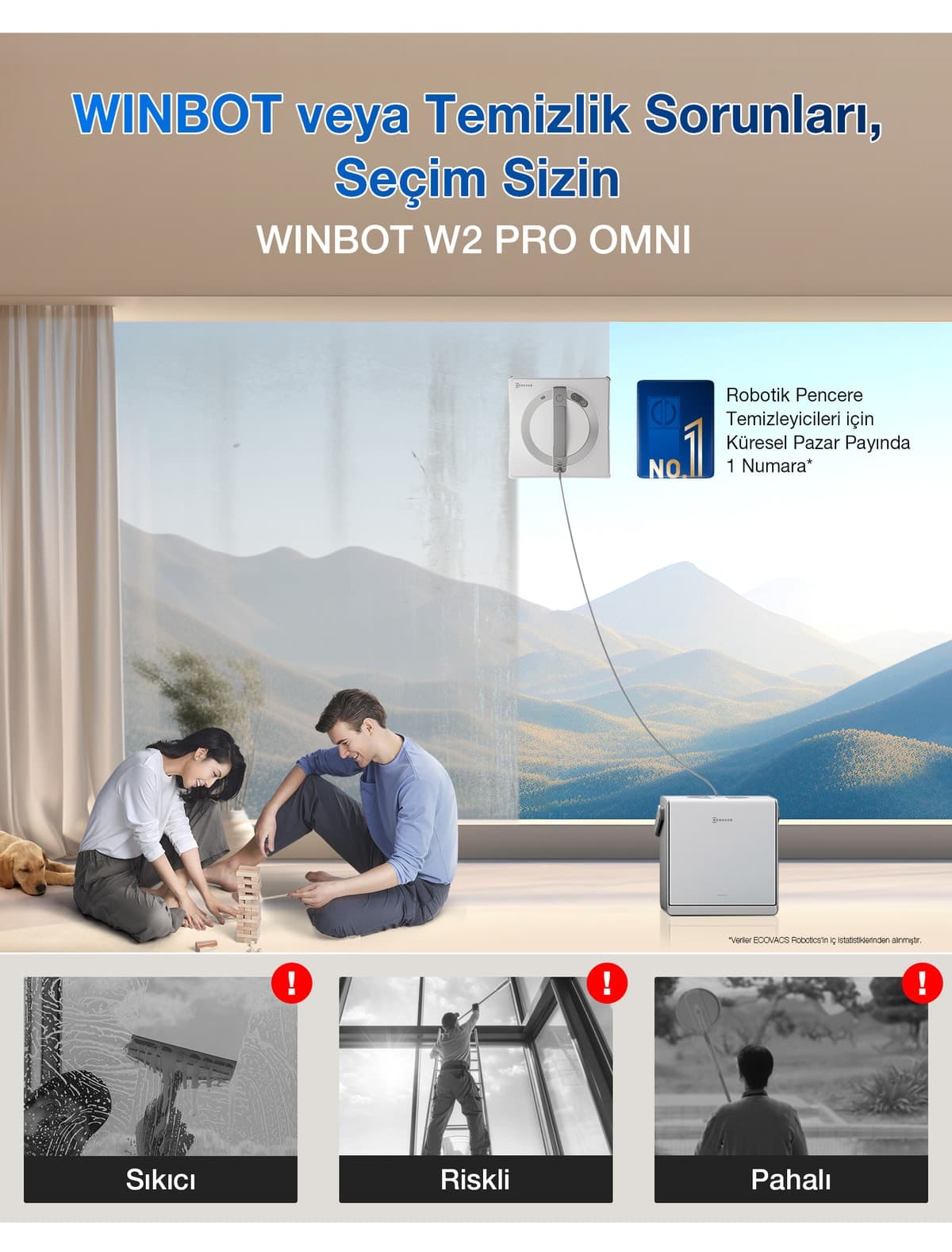 ربات شیشهشوی Ecovacs Winbot W2 Pro Omni به همراه محلول شیشهشویی ربات شیشهشوی Ecovacs Winbot W2 Pro Omni به همراه محلول شیشهشویی