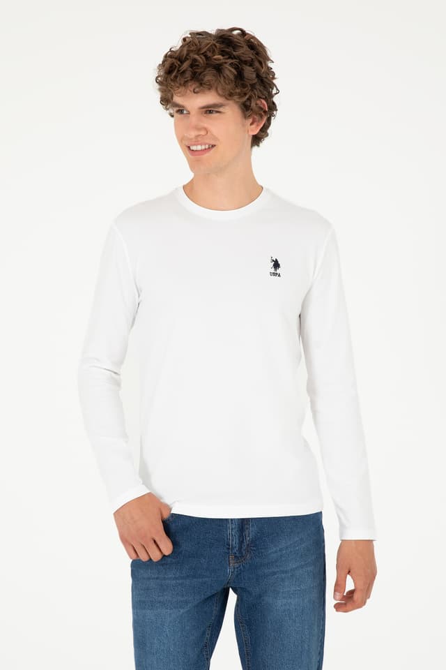 سوئیشرت مردانه U.S. Polo Assn. فیت اسلیم یقه گرد سفید مدل 50289027-VR013 سوئیشرت مردانه U.S. Polo Assn. فیت اسلیم یقه گرد سفید مدل 50289027-VR013