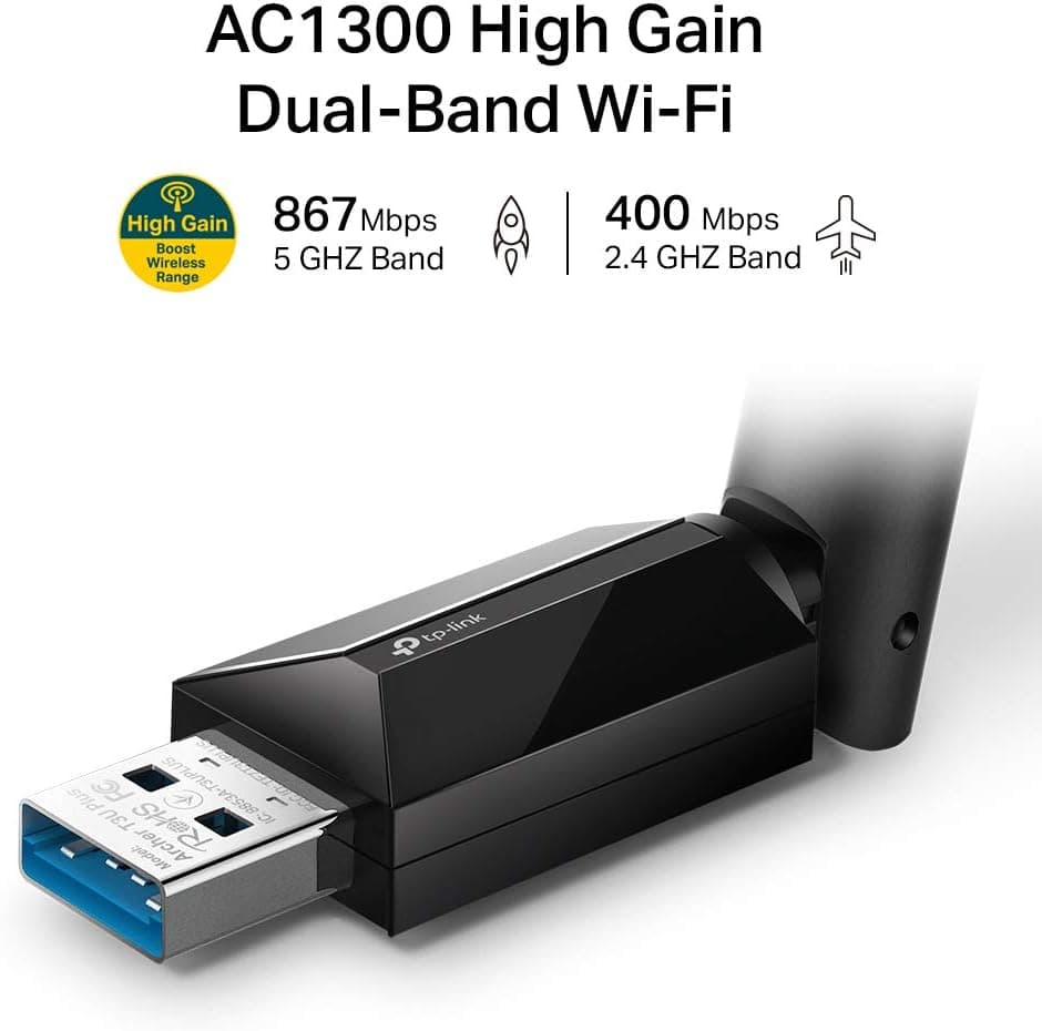 دانگل Wi-Fi USB 3.0 دوبانده TP-Link مدل Archer T3U Plus دانگل Wi-Fi USB 3.0 دوبانده TP-Link مدل Archer T3U Plus