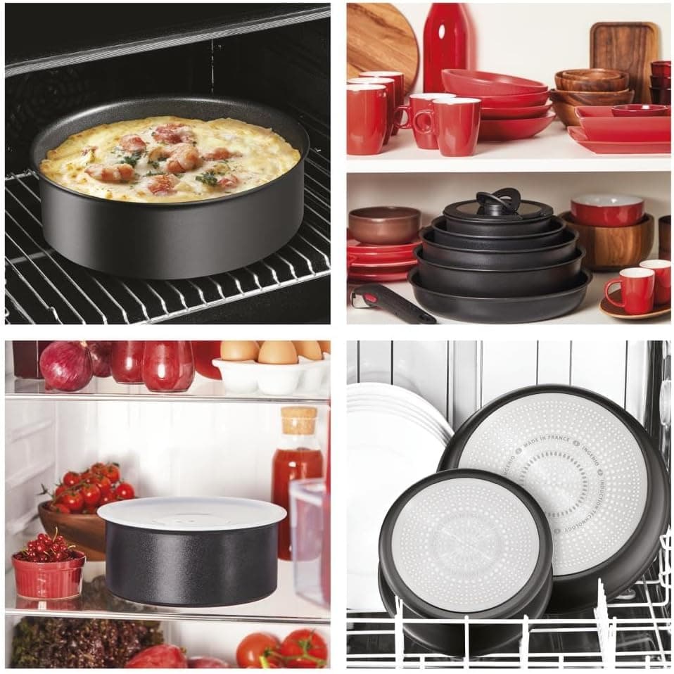 ست قابلمه و تابه بزرگ Tefal Ingenio Exception تیتانیوم 12 پارچه 6X ست قابلمه و تابه بزرگ Tefal Ingenio Exception تیتانیوم 12 پارچه 6X