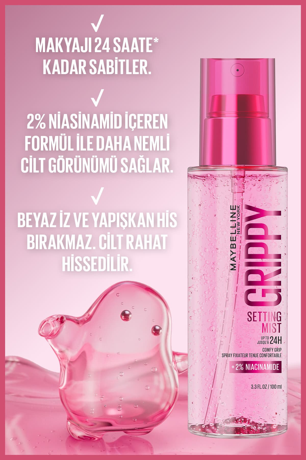 اسپری فیکسکننده آرایش Maybelline New York مدل Grippy با ماندگاری 24 ساعته، فرم میست اسپری فیکسکننده آرایش Maybelline New York مدل Grippy با ماندگاری 24 ساعته، فرم میست