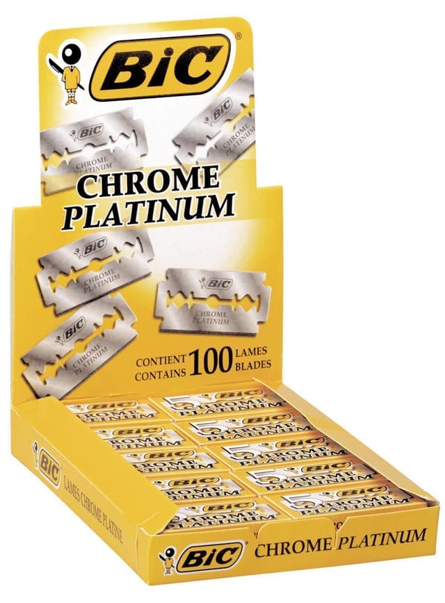 تیغ اصلاح دوطرفه Bic Chrome Platinum بسته 100 عددی تیغ اصلاح دوطرفه Bic Chrome Platinum بسته 100 عددی