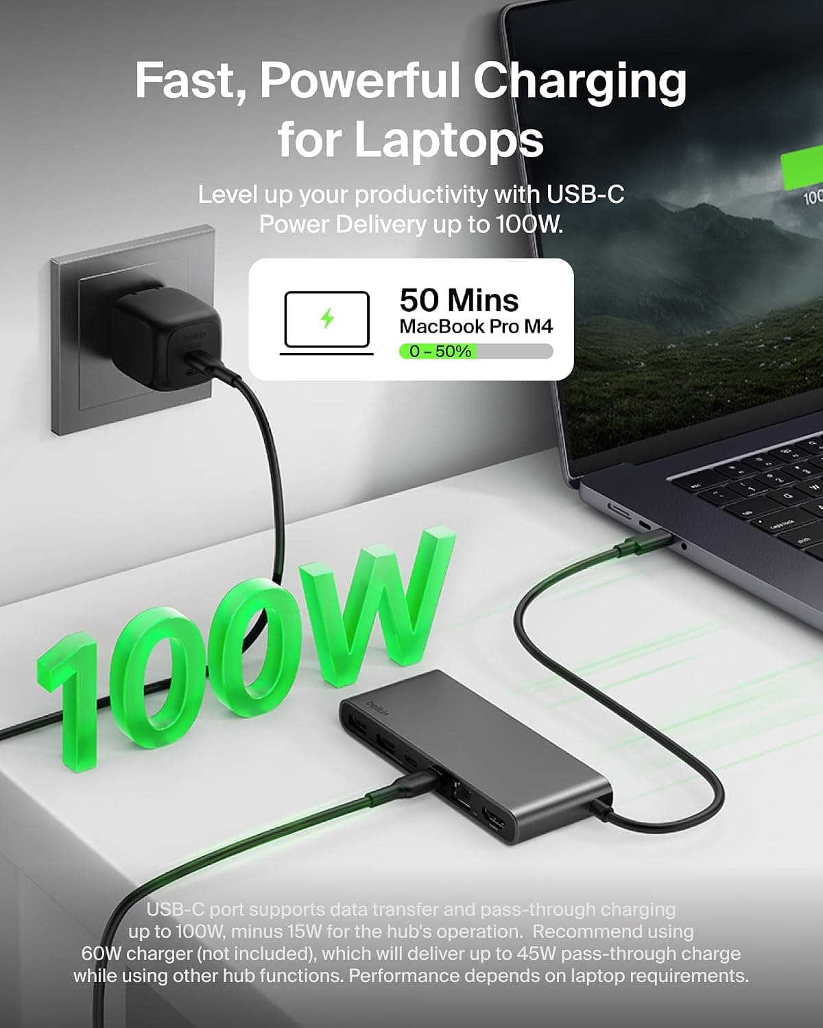 هاب USB-C 8 پورت Belkin Connect پشتیبانی نمایشگر 4K@60Hz شارژ 100W خاکستری هاب USB-C 8 پورت Belkin Connect پشتیبانی نمایشگر 4K@60Hz شارژ 100W خاکستری