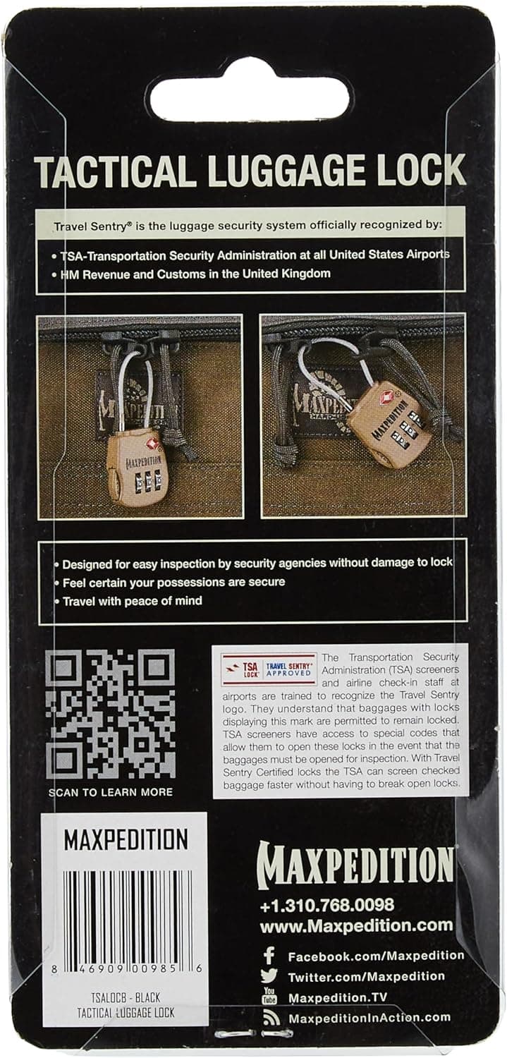 قفل چمدان Maxpedition تاکتیکی مشکی قفل چمدان Maxpedition تاکتیکی مشکی