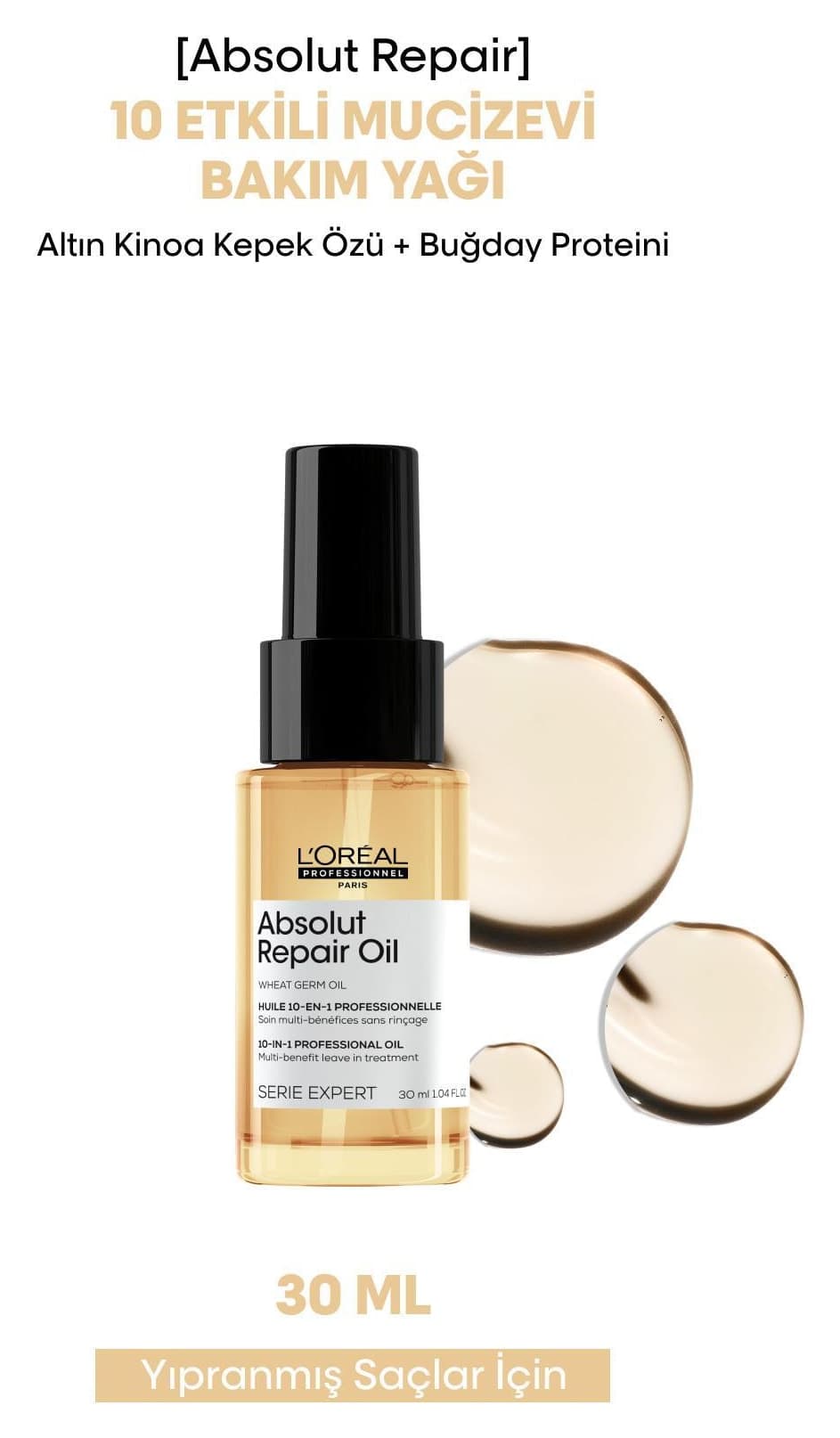 روغن مو بدون شستشوی L'oreal Professionnel Absolut Repair ۱۰ در ۱ موی نرمال-حساسشده 30ml روغن مو بدون شستشوی L'oreal Professionnel Absolut Repair ۱۰ در ۱ موی نرمال-حساسشده 30ml
