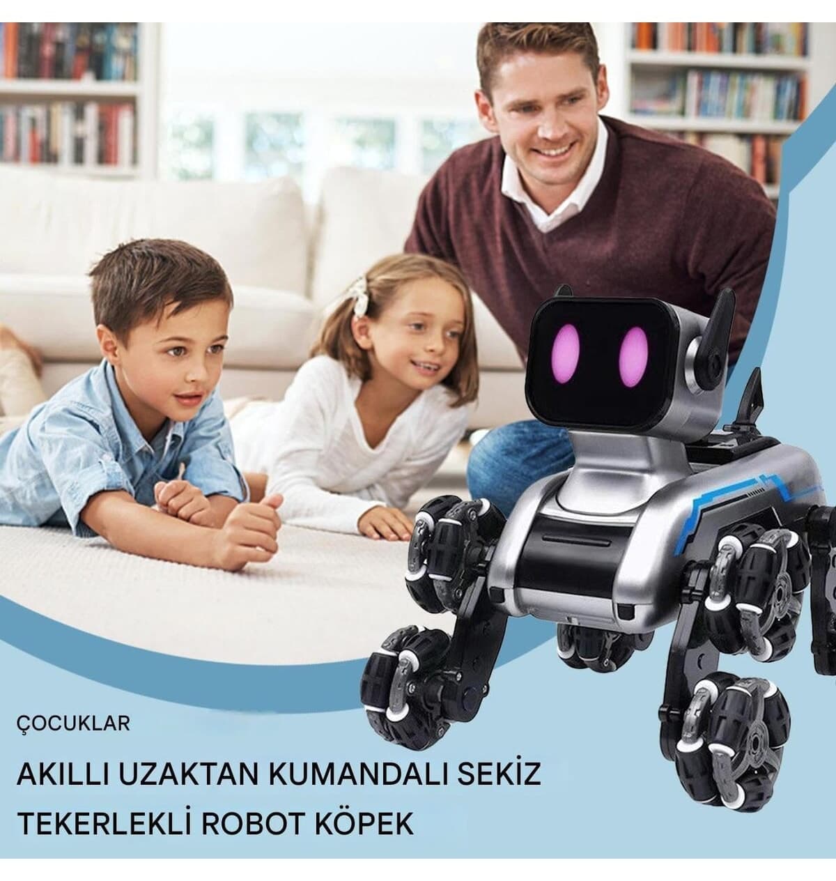 ربات سگ آکروباتیک کنترلی شارژی ۸ چرخ موزیکال و چراغدار YILDIRIM OYUNCAK مدل 25 cm ربات سگ آکروباتیک کنترلی شارژی ۸ چرخ موزیکال و چراغدار YILDIRIM OYUNCAK مدل 25 cm
