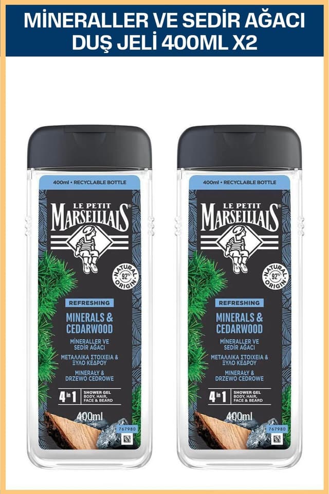 ژل دوش مردانه Le Petit Marseillais با مواد معدنی و چوب سدر 400 ml x2 ژل دوش مردانه Le Petit Marseillais با مواد معدنی و چوب سدر 400 ml x2