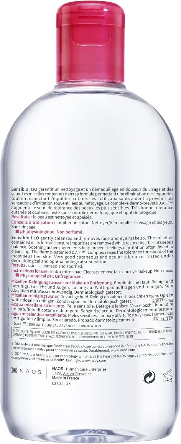 آب میسلار پاککننده آرایش Bioderma برای پوست حساس و نرمال Sensibio H2O آب میسلار پاککننده آرایش Bioderma برای پوست حساس و نرمال Sensibio H2O