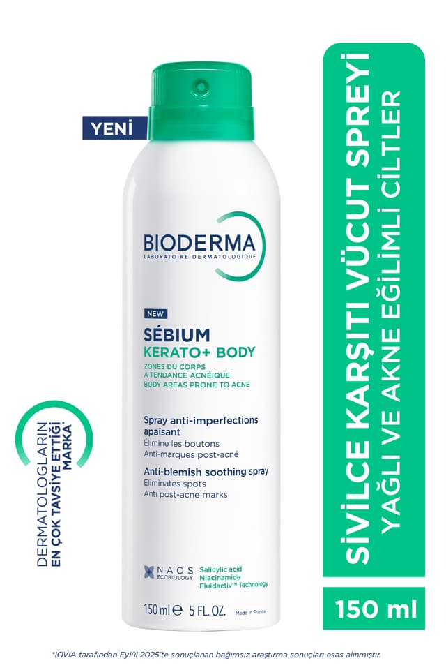 اسپری بدن Bioderma Sebium Kerato+ ضد جوش و لک آکنه حاوی اسید سالیسیلیک و نیاسینامید 150ml اسپری بدن Bioderma Sebium Kerato+ ضد جوش و لک آکنه حاوی اسید سالیسیلیک و نیاسینامید 150ml