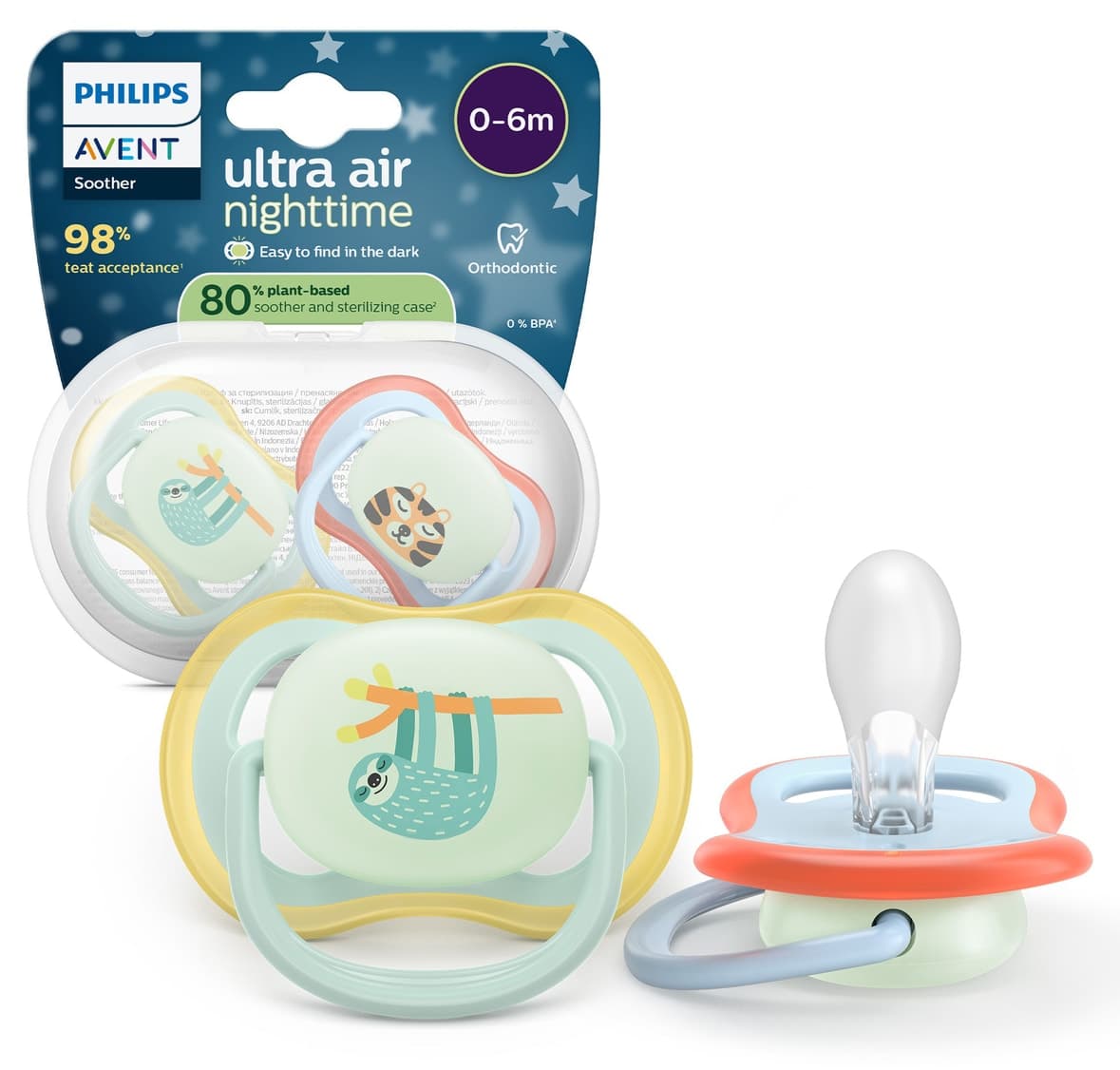 پستانک شب ارتودنسی مردانه Philips Avent Ultra Air درخشان در تاریکی 0-6 ماه مدل SCF376/24 پستانک شب ارتودنسی مردانه Philips Avent Ultra Air درخشان در تاریکی 0-6 ماه مدل SCF376/24