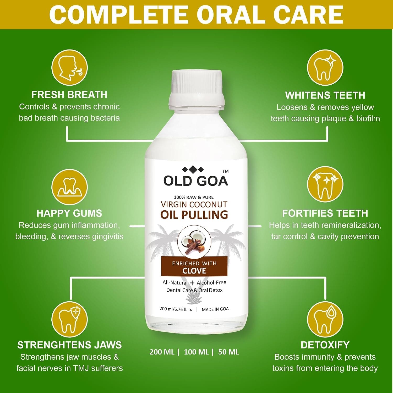 دهانشویه OLDGOA با روغن نارگیل و میخک بدون الکل 200 ml دهانشویه OLDGOA با روغن نارگیل و میخک بدون الکل 200 ml