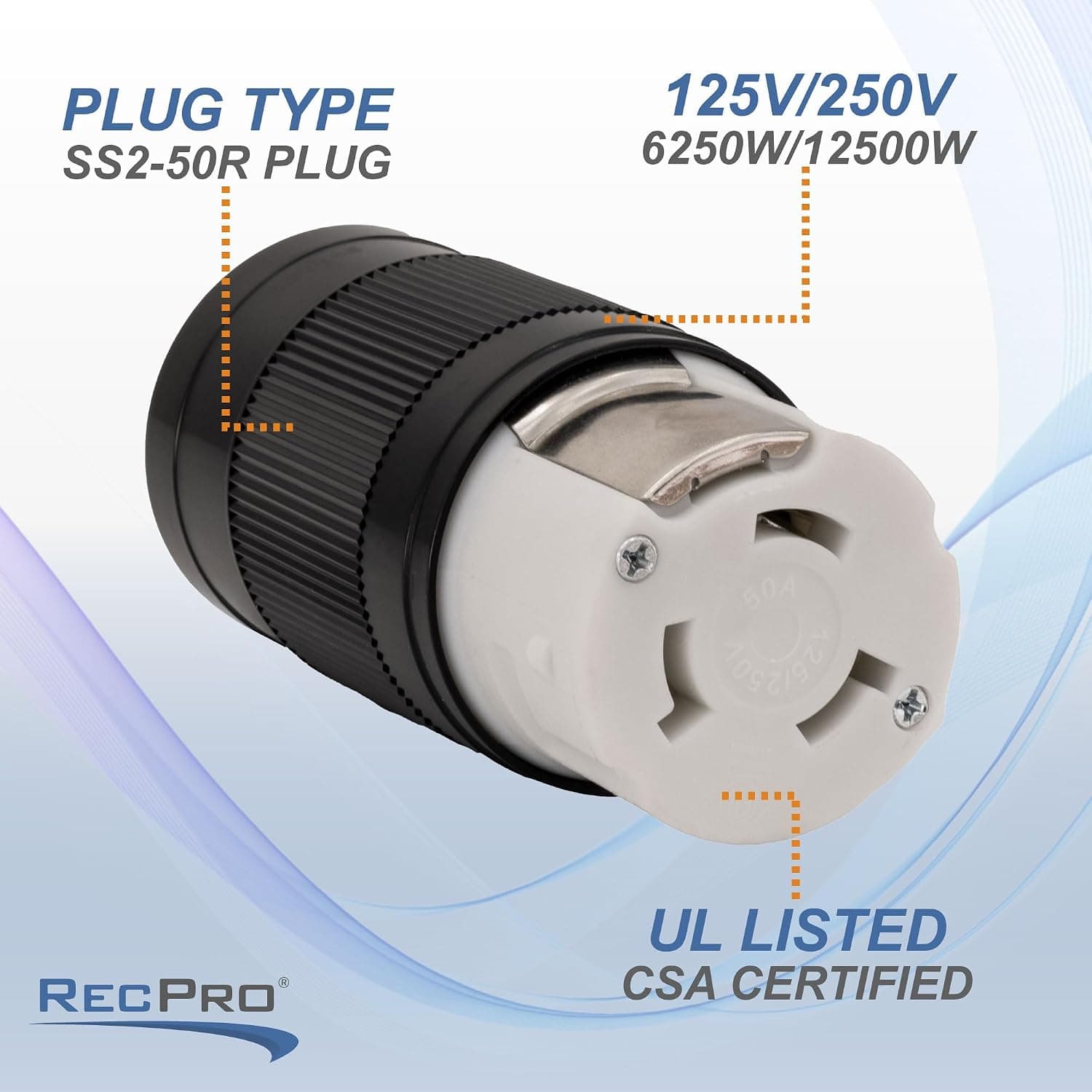 رابط مادگی قفلشونده 50 Amp RV RecPro مدل 50A رابط مادگی قفلشونده 50 Amp RV RecPro مدل 50A