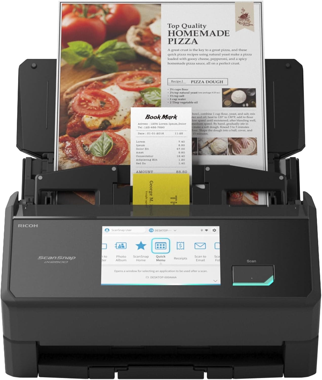 اسکنر اسناد ScanSnap Ix2500 ۴۵ صفحه در دقیقه ۶۰۰ dpi وایفای بلوتوث USB-C مدل PA03860-B001 اسکنر اسناد ScanSnap Ix2500 ۴۵ صفحه در دقیقه ۶۰۰ dpi وایفای بلوتوث USB-C مدل PA03860-B001