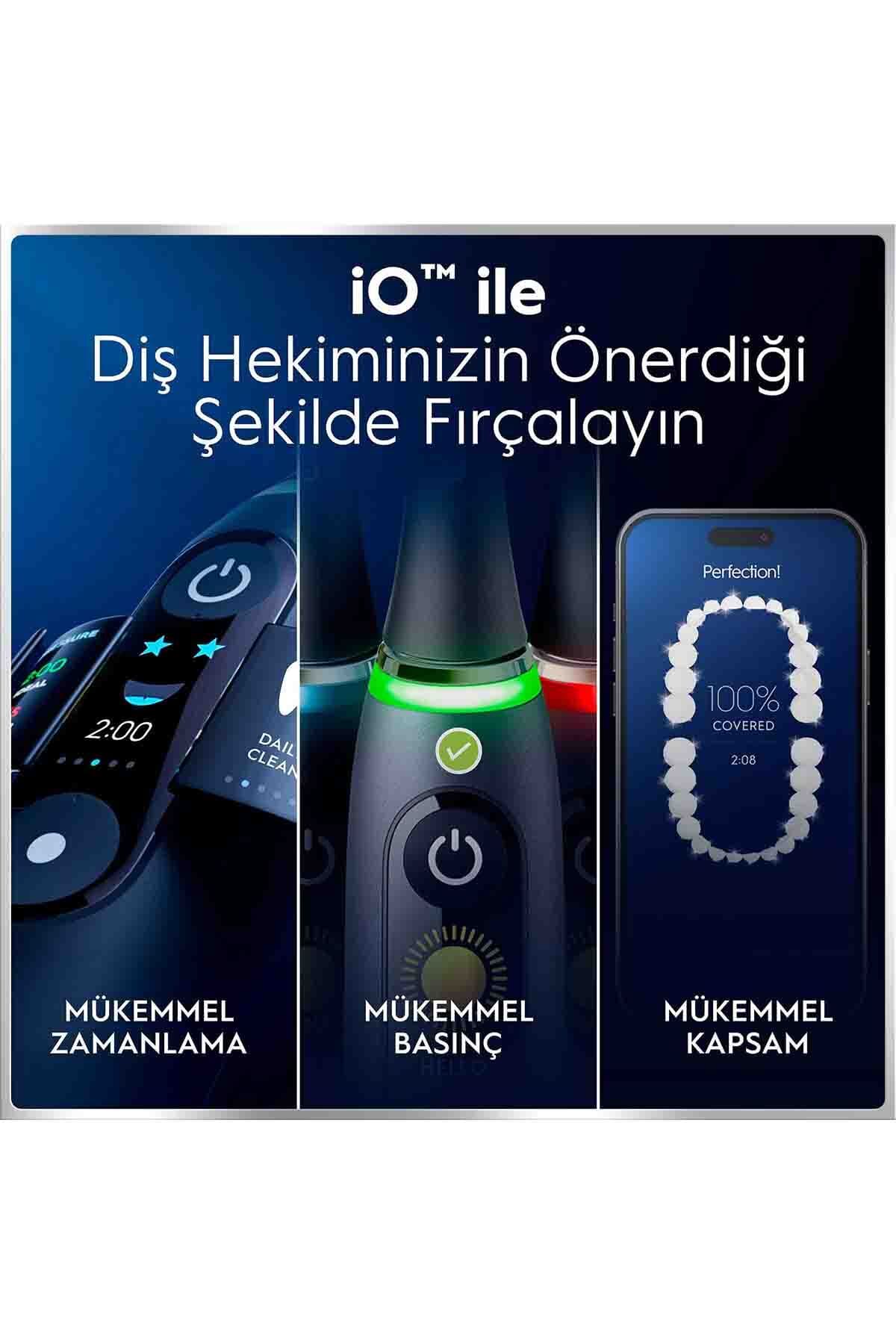 مسواک برقی شارژی Oral-B مشکی iO6 با 4 سری یدک مناسب دندانهای حساس مسواک برقی شارژی Oral-B مشکی iO6 با 4 سری یدک مناسب دندانهای حساس