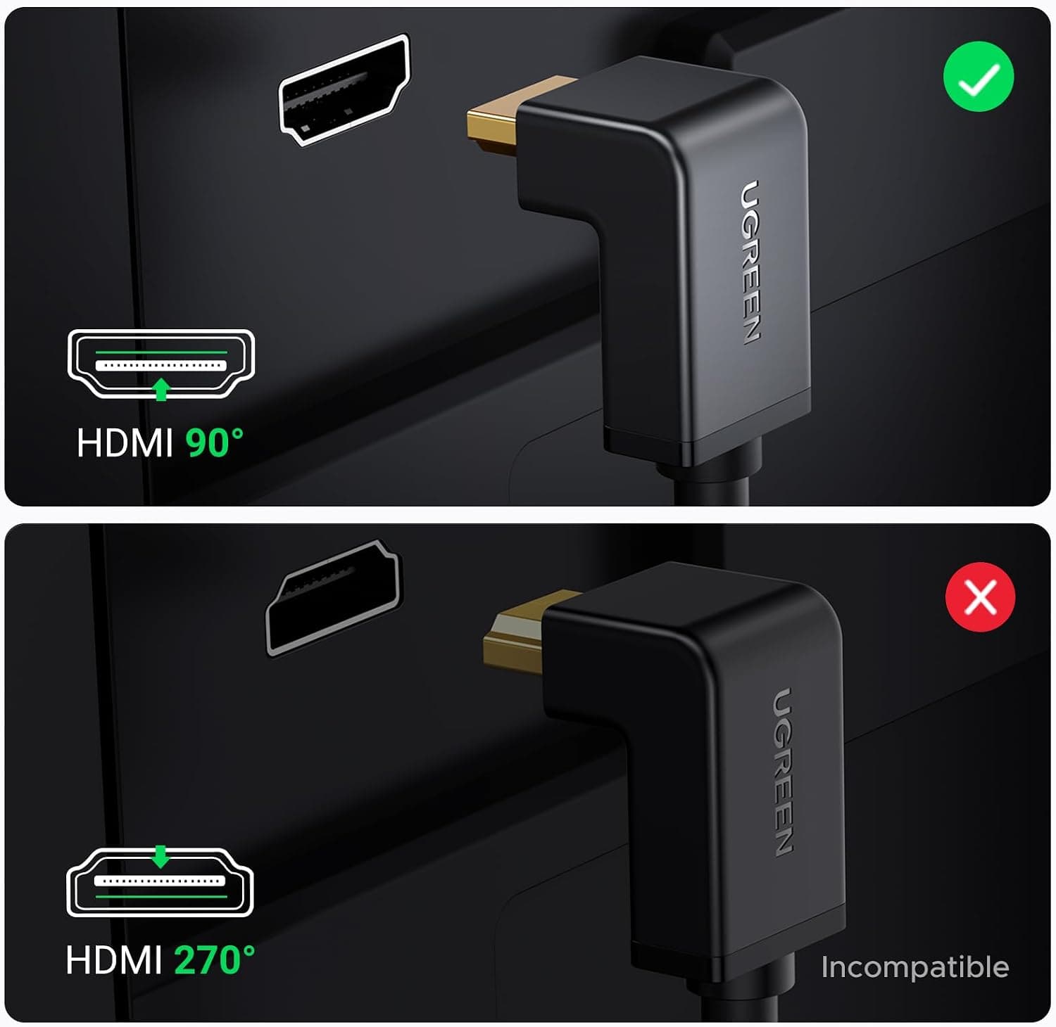 کابل HDMI UGREEN با زاویه ۹۰ درجه 4K@60Hz نسخه 2.0 طول 2M کابل HDMI UGREEN با زاویه ۹۰ درجه 4K@60Hz نسخه 2.0 طول 2M