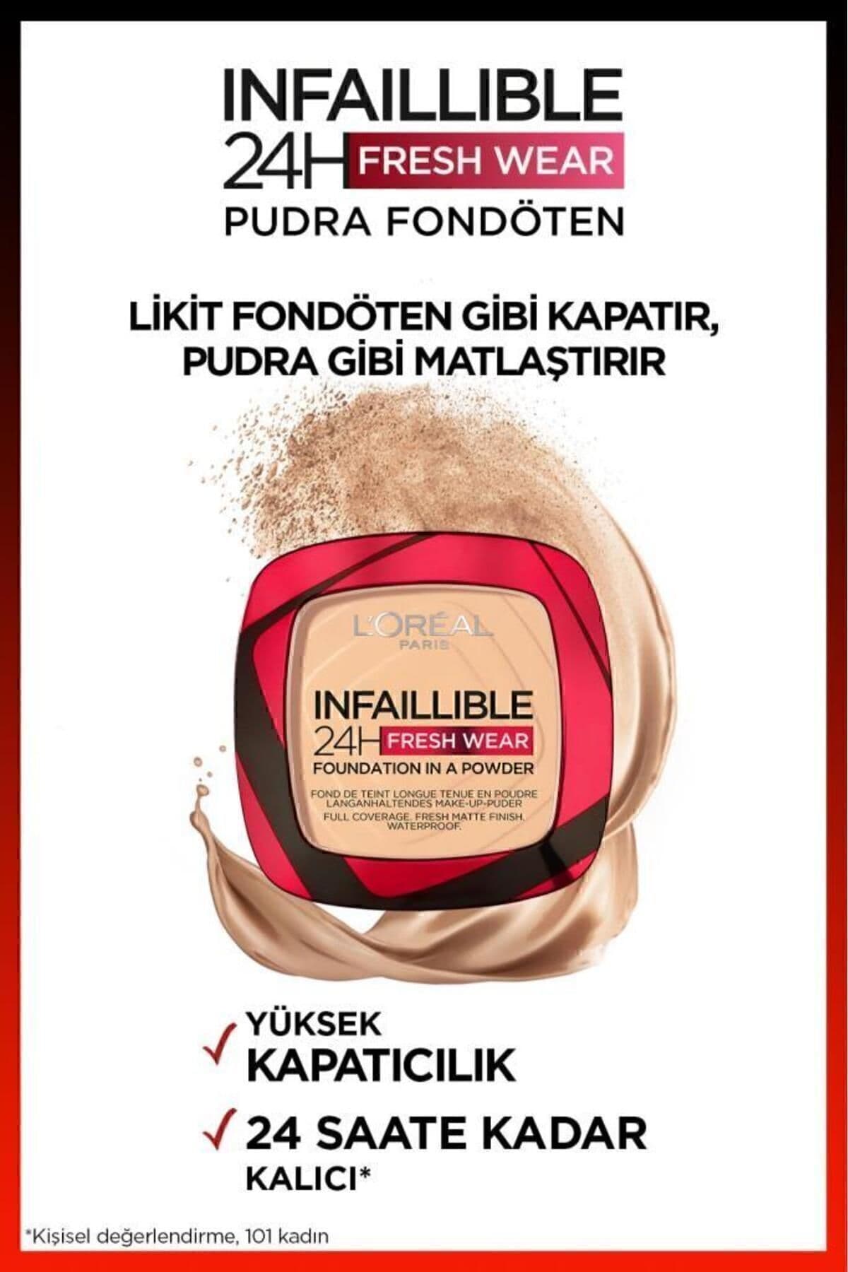 فوندوتن پودری L'Oreal Paris Infaillible 24h Fresh Wear 120 وانیلی فوندوتن پودری L'Oreal Paris Infaillible 24h Fresh Wear 120 وانیلی