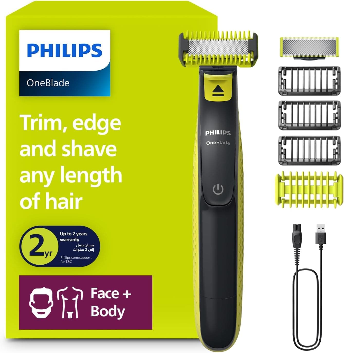 ریشتراش مردانه PHILIPS OneBlade مخصوص صورت مدل QP2724/10 ریشتراش مردانه PHILIPS OneBlade مخصوص صورت مدل QP2724/10