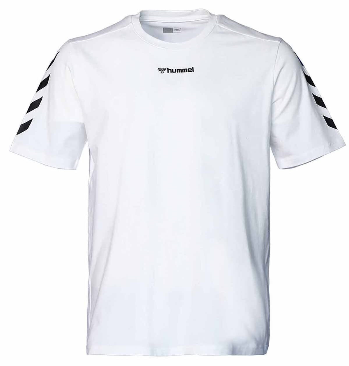 تیشرت ورزشی مردانه hummel سفید با ۹۵٪ پنبه و ۵٪ الاستان تیشرت ورزشی مردانه hummel سفید با ۹۵٪ پنبه و ۵٪ الاستان