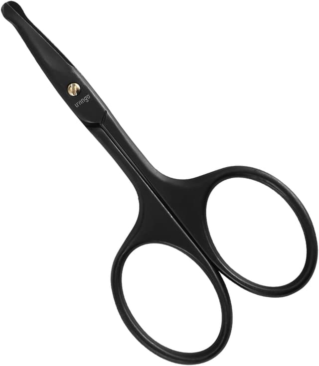 قیچی اصلاح موی بینی LIVINGO مشکی با تیغههای ایمن و نوک گرد خمیده 3.75 Inch قیچی اصلاح موی بینی LIVINGO مشکی با تیغههای ایمن و نوک گرد خمیده 3.75 Inch